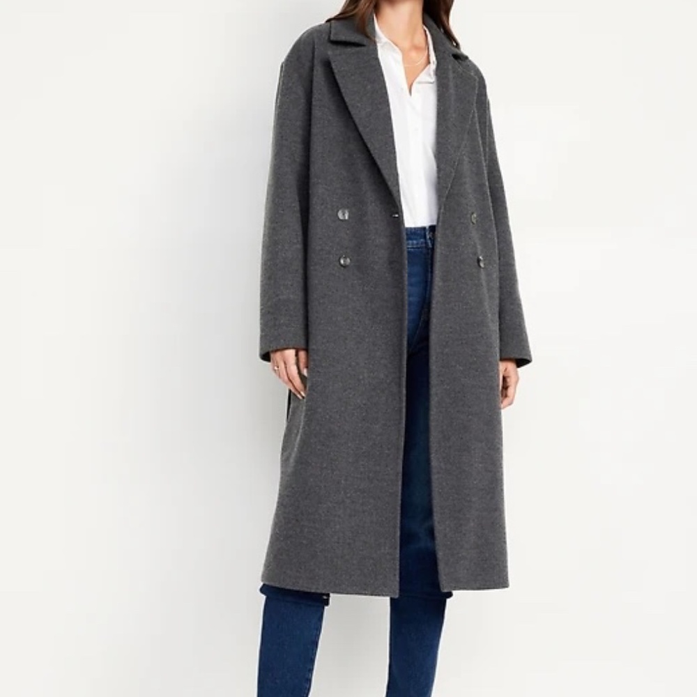 Oldnavy Grey Oversized Coat with Belt Size SMALL-PETITE length